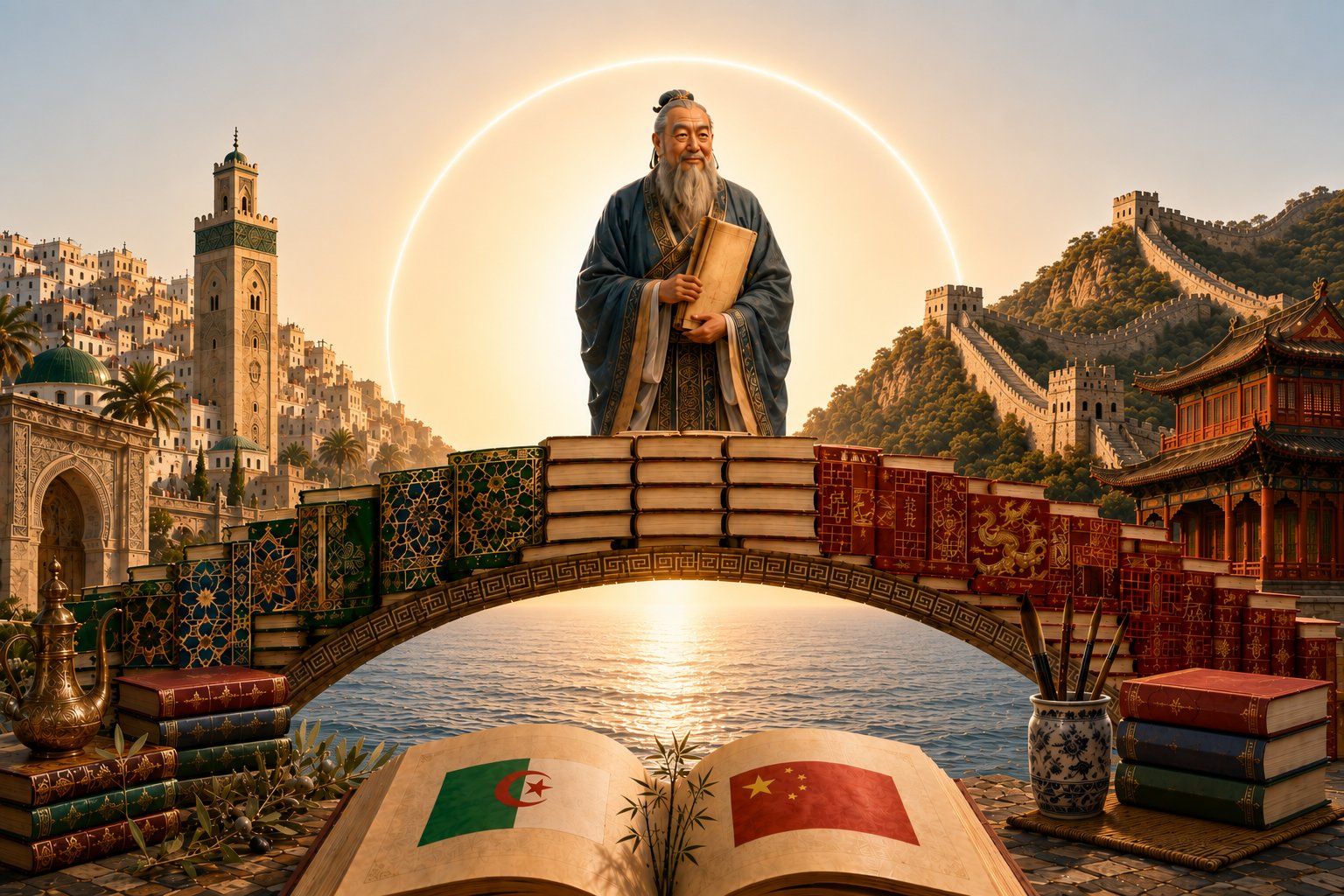 Confucius en Algérie — illustration du dialogue Chine-Algérie